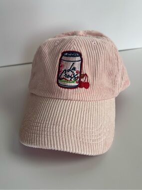 LaCroix Cherry Corduroy Dad Hat Pink Adjustable Baseball Cap